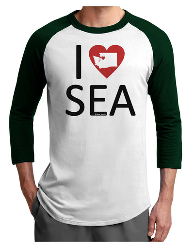 I Heart Seattle Adult Raglan Shirt-Raglan Shirt-TooLoud-White-Forest-X-Small-Davson Sales