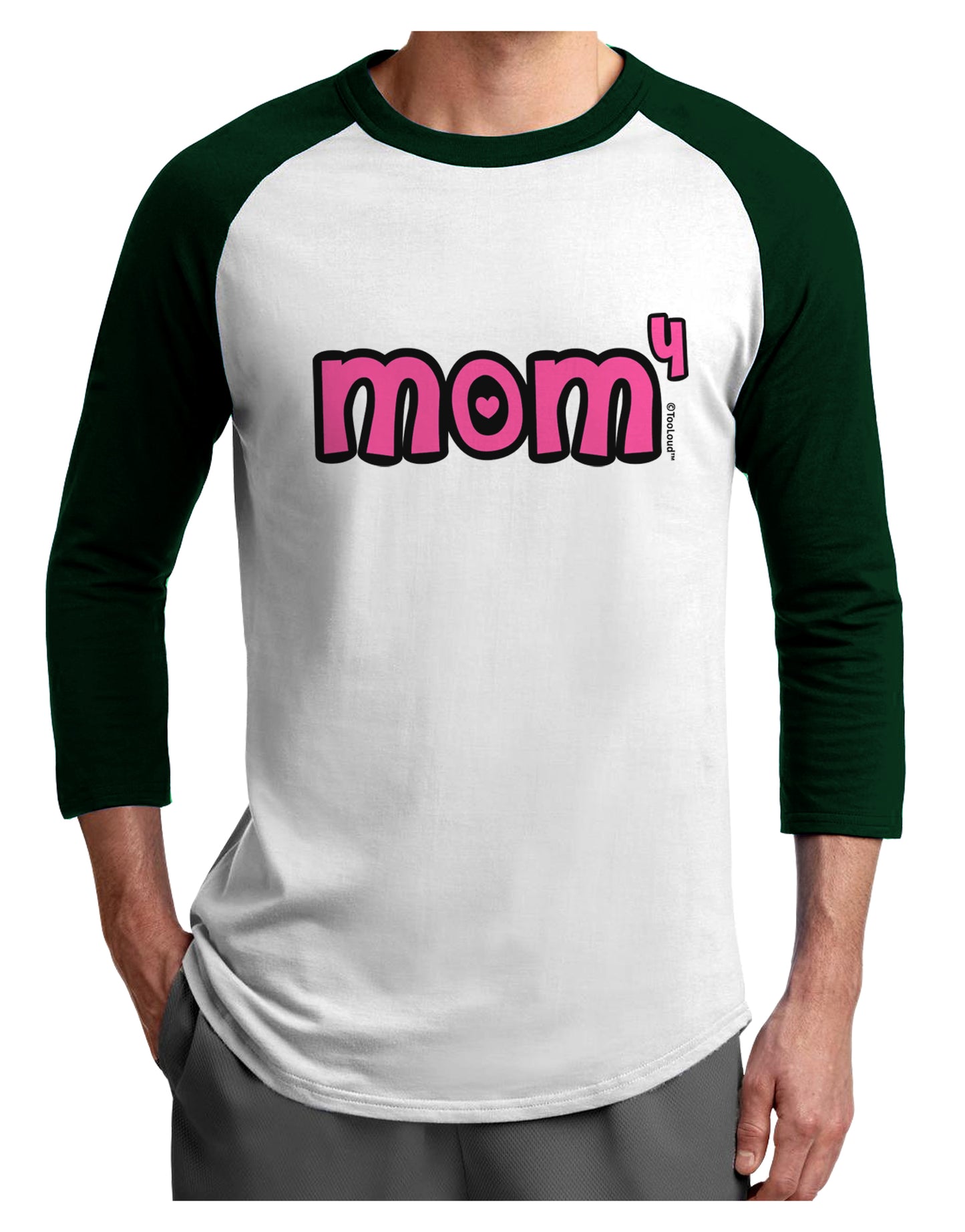 Mom to the Fourth Power - Cute Mom of 4 Design Adult Raglan Shirt by TooLoud-TooLoud-White-Forest-X-Small-Davson Sales