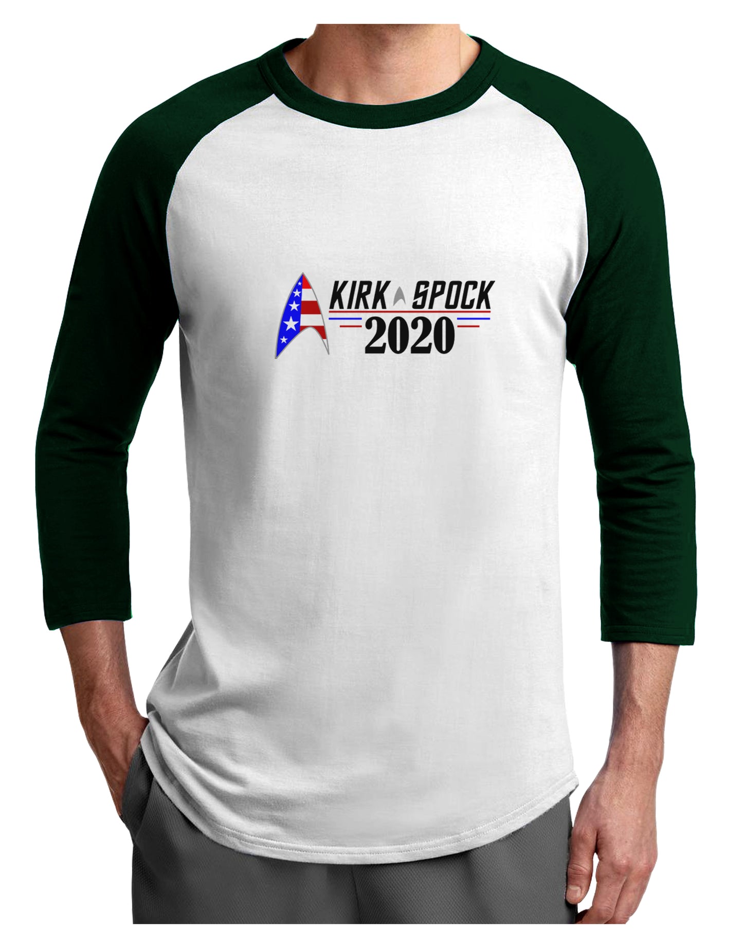Kirk Spock 2020 Funny Adult Raglan Shirt by TooLoud-TooLoud-White-Forest-X-Small-Davson Sales