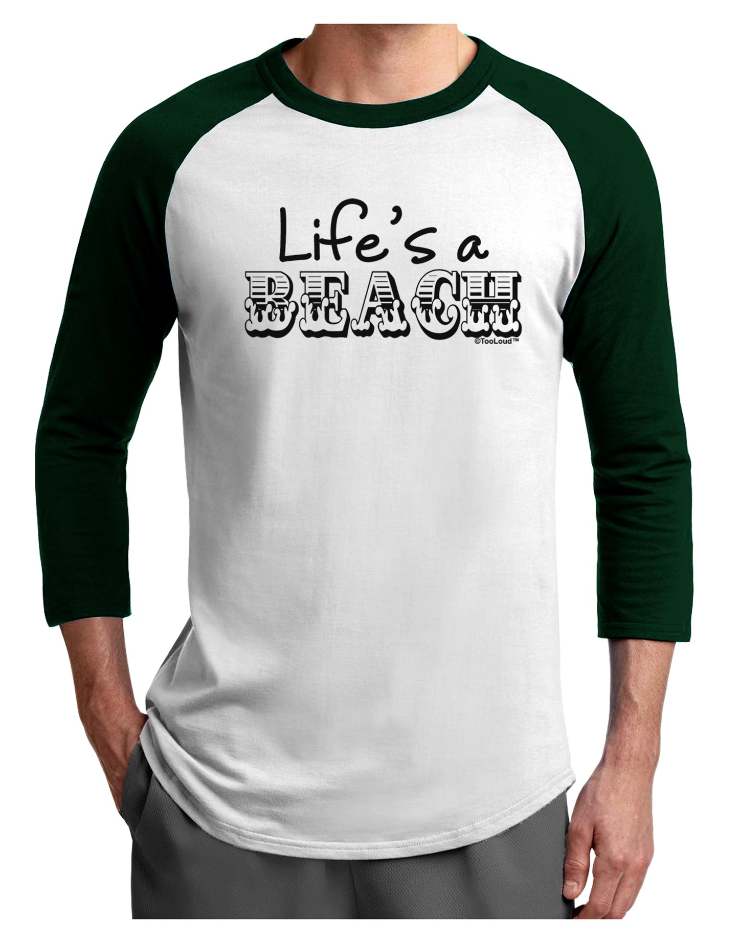 Lifes a Beach Adult Raglan Shirt by TooLoud-TooLoud-White-Forest-X-Small-Davson Sales