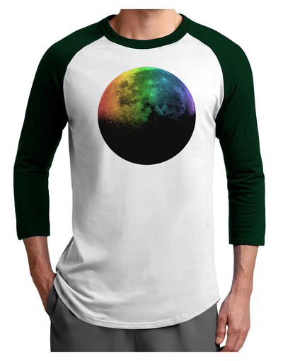 Rainbow Moon Adult Raglan Shirt-Raglan Shirt-TooLoud-White-Forest-X-Small-Davson Sales