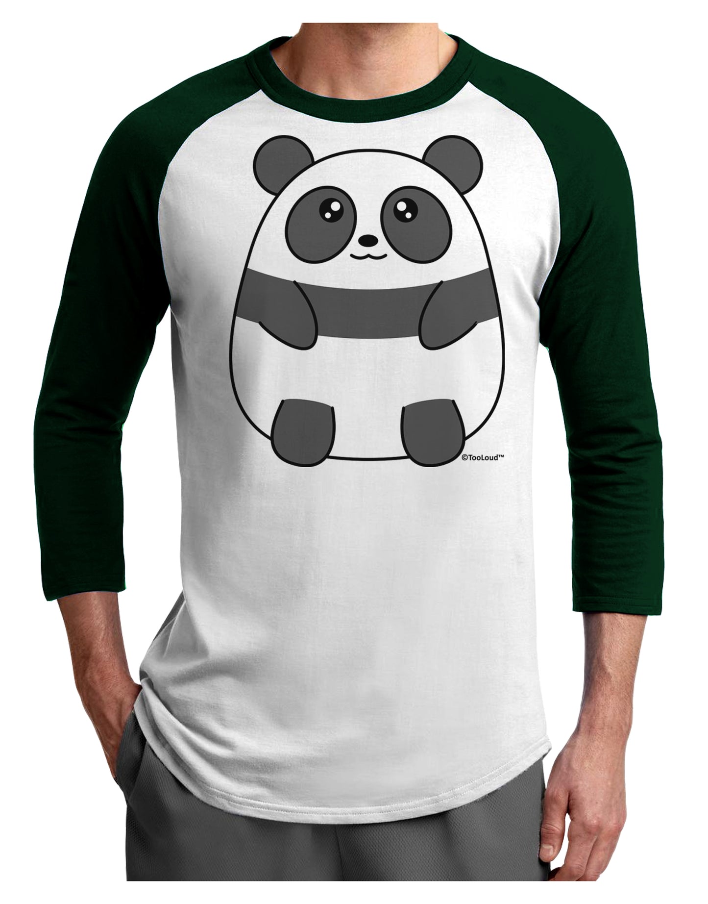 Cute Panda Bear Adult Raglan Shirt by TooLoud-TooLoud-White-Forest-X-Small-Davson Sales