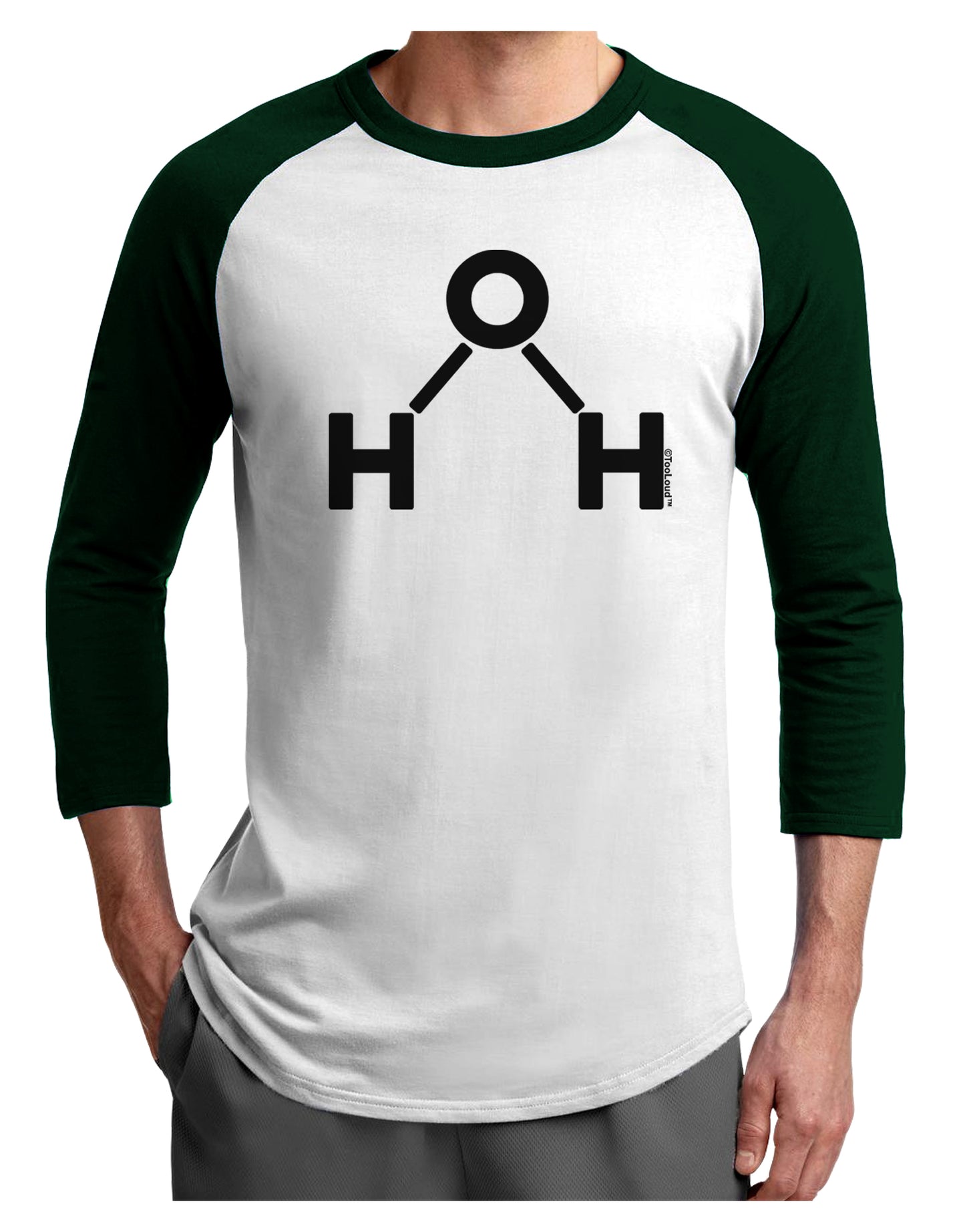 Water Molecule Text Adult Raglan Shirt by TooLoud-TooLoud-White-Forest-X-Small-Davson Sales