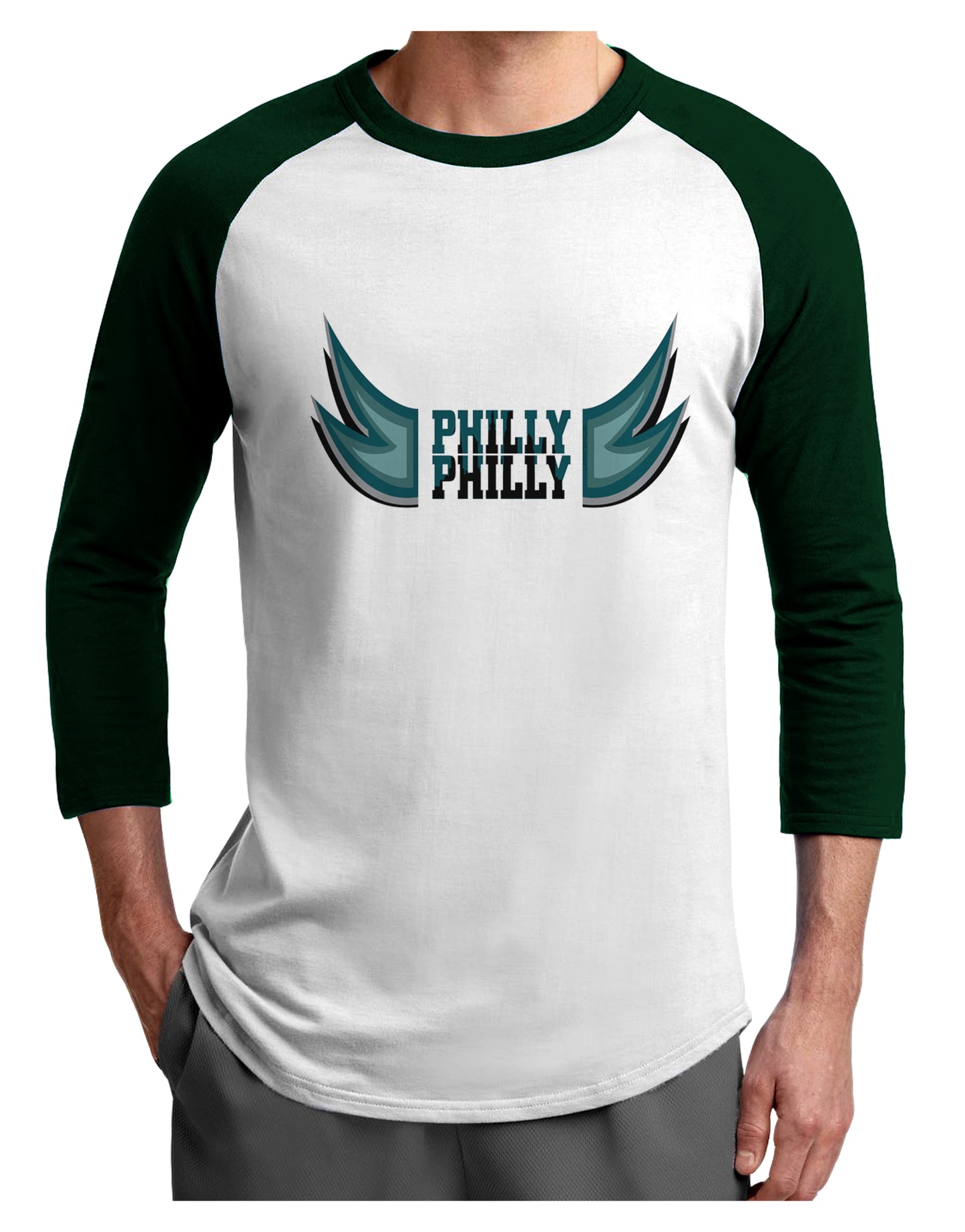Philly Philly Funny Beer Drinking Adult Raglan Shirt by TooLoud-TooLoud-White-Forest-X-Small-Davson Sales