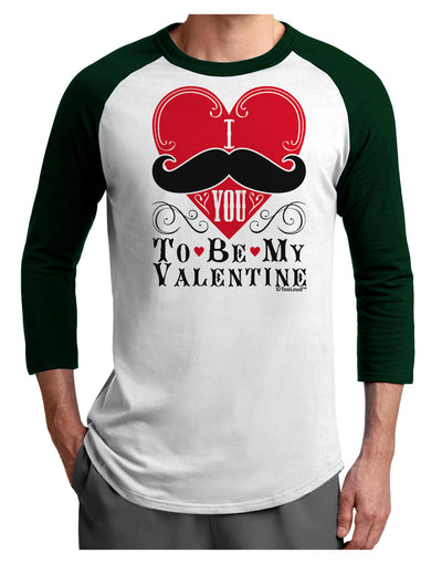 I Mustache You To Be My Valentine Adult Raglan Shirt-Raglan Shirt-TooLoud-White-Forest-X-Small-Davson Sales