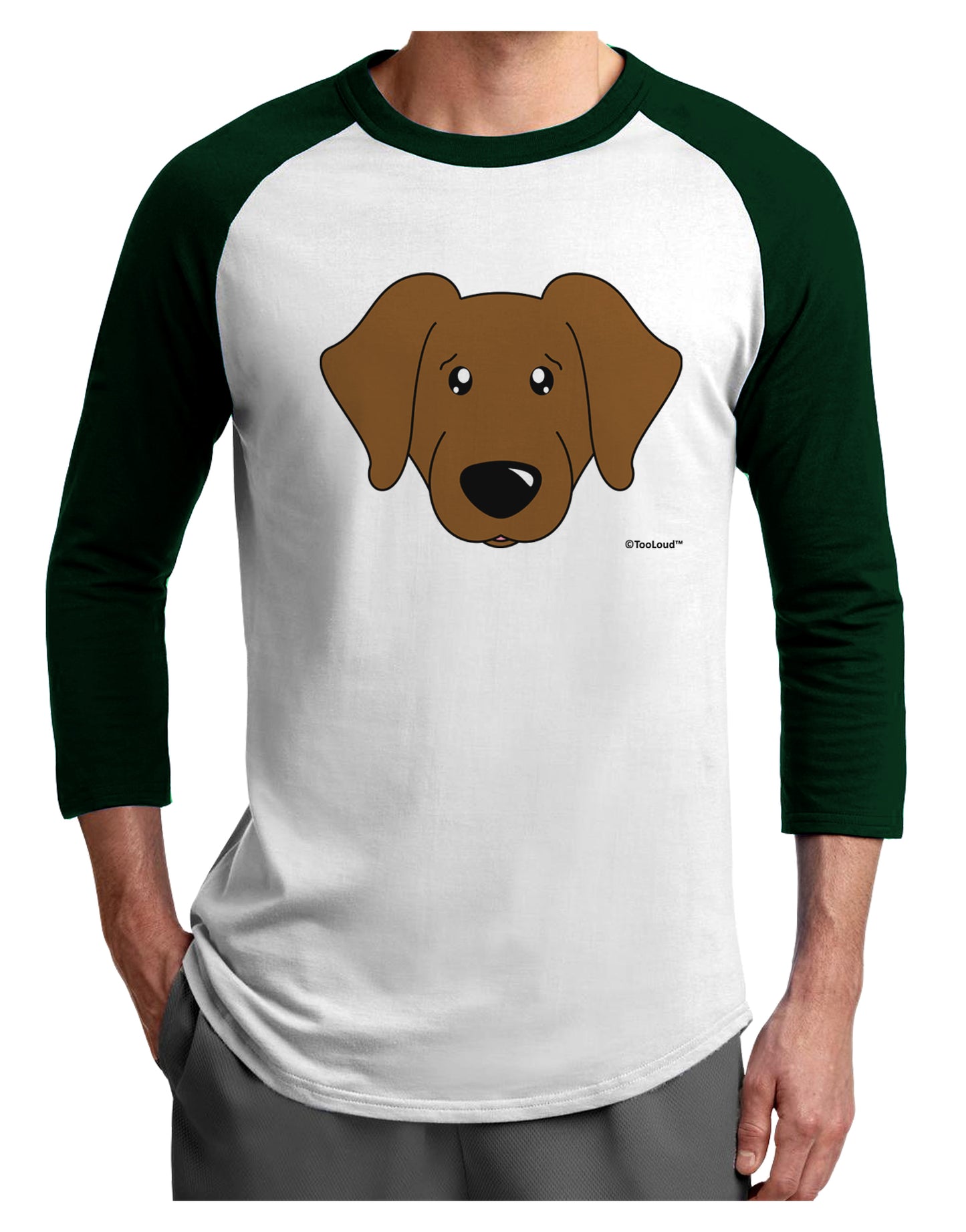 Cute Chocolate Labrador Retriever Dog Adult Raglan Shirt by TooLoud-TooLoud-White-Forest-X-Small-Davson Sales