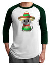 Sombrero and Poncho Cat - Metallic Adult Raglan Shirt by TooLoud-TooLoud-White-Forest-X-Small-Davson Sales