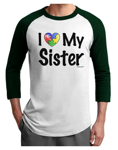 I Heart My Sister - Autism Awareness Adult Raglan Shirt by TooLoud-TooLoud-White-Forest-X-Small-Davson Sales