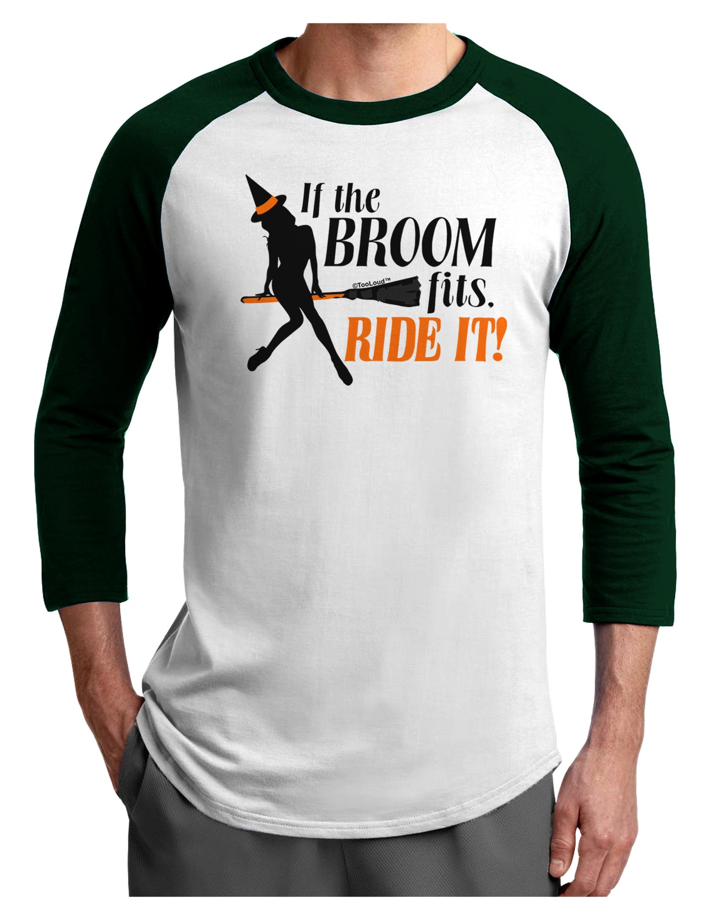 Ride It Orange Adult Raglan Shirt-Raglan Shirt-TooLoud-White-Forest-X-Small-Davson Sales