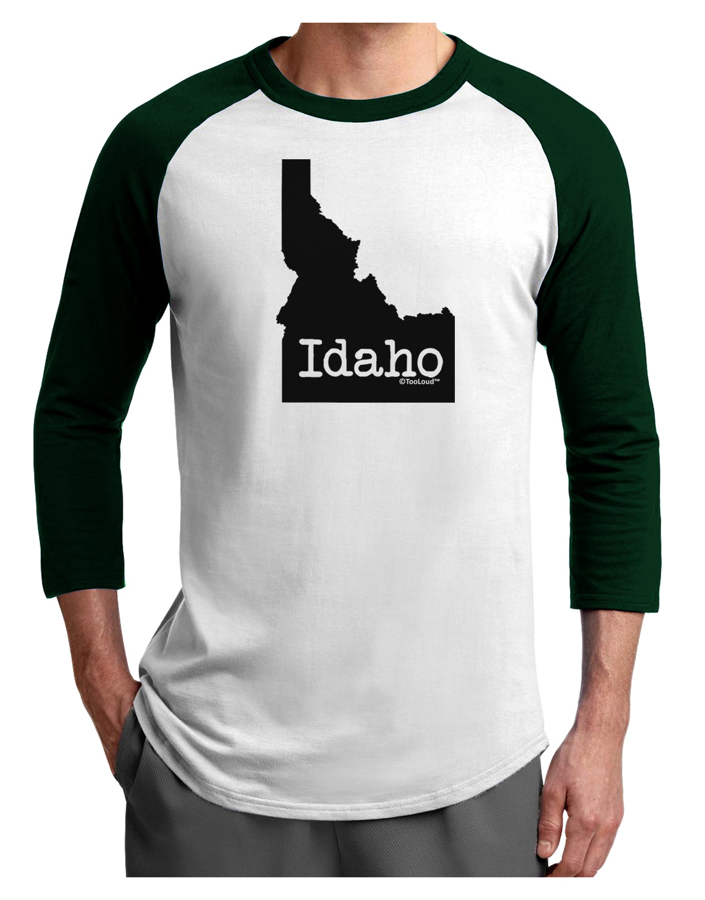 Idaho - United States Shape Adult Raglan Shirt by TooLoud-TooLoud-White-Forest-X-Small-Davson Sales