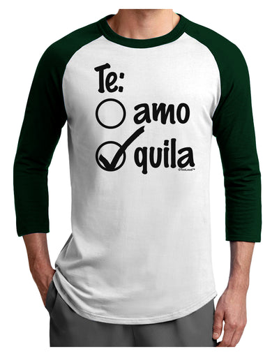 Tequila Checkmark Design Adult Raglan Shirt by TooLoud-TooLoud-White-Forest-X-Small-Davson Sales