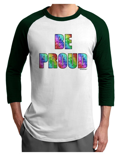 Be Proud Gay Pride - Rainbow Hearts Adult Raglan Shirt by TooLoud-TooLoud-White-Forest-X-Small-Davson Sales