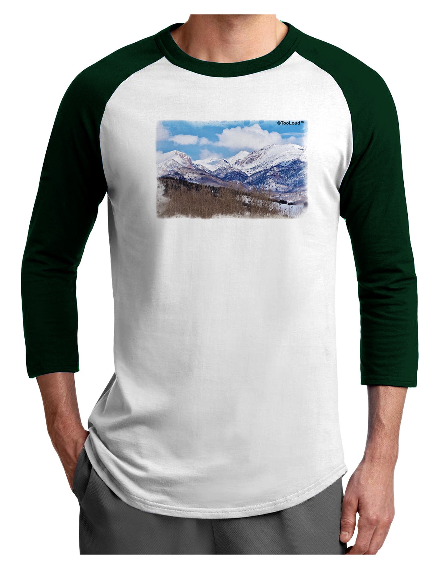 Pikes Peak Adult Raglan Shirt-Raglan Shirt-TooLoud-White-Forest-X-Small-Davson Sales