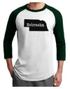 Nebraska - United States Shape Adult Raglan Shirt by TooLoud-TooLoud-White-Forest-X-Small-Davson Sales