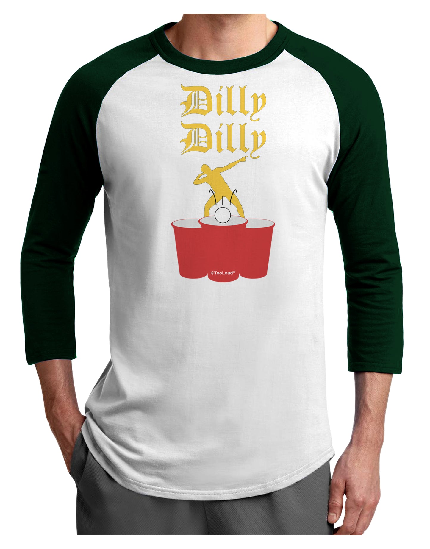 Dilly Dilly Funny Beer Adult Raglan Shirt by TooLoud-TooLoud-White-Forest-X-Small-Davson Sales