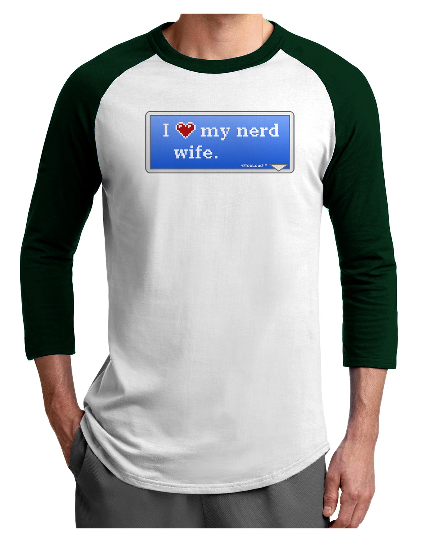 I Heart My Nerd Wife - Retro Adult Raglan Shirt by TooLoud-TooLoud-White-Forest-X-Small-Davson Sales