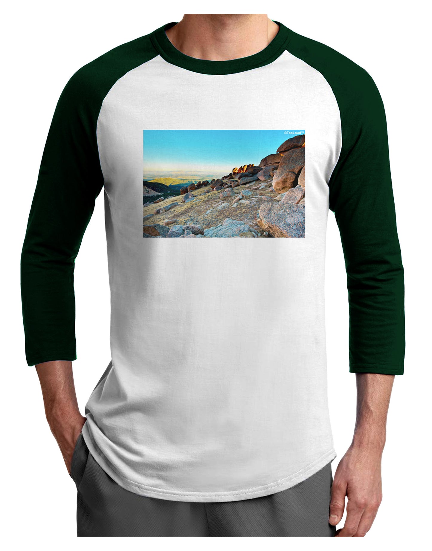 CO Rockies View Adult Raglan Shirt-Raglan Shirt-TooLoud-White-Forest-X-Small-Davson Sales