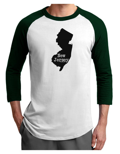 New Jersey - United States Shape Adult Raglan Shirt by TooLoud-TooLoud-White-Forest-X-Small-Davson Sales