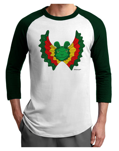 Dilophosaurus Design - Color Adult Raglan Shirt by TooLoud-TooLoud-White-Forest-X-Small-Davson Sales