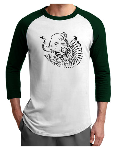 TooLoud Save the Asian Elephants Adult Raglan Shirt-Mens-Tshirts-TooLoud-White-Forest-X-Small-Davson Sales