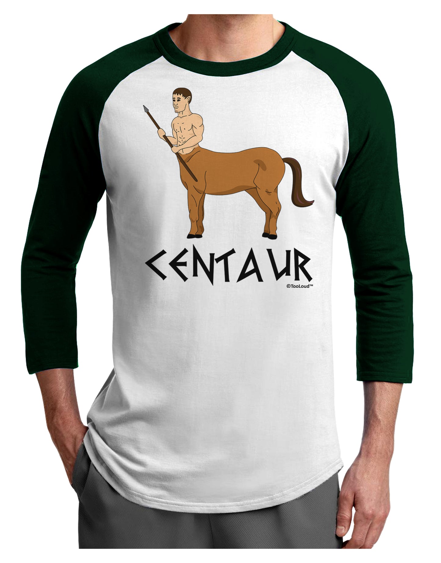 Greek Mythology Centaur Design - Color - Text Adult Raglan Shirt by TooLoud-TooLoud-White-Forest-X-Small-Davson Sales