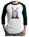 Scary Buny Face Watercolor Adult Raglan Shirt-TooLoud-White-Forest-X-Small-Davson Sales