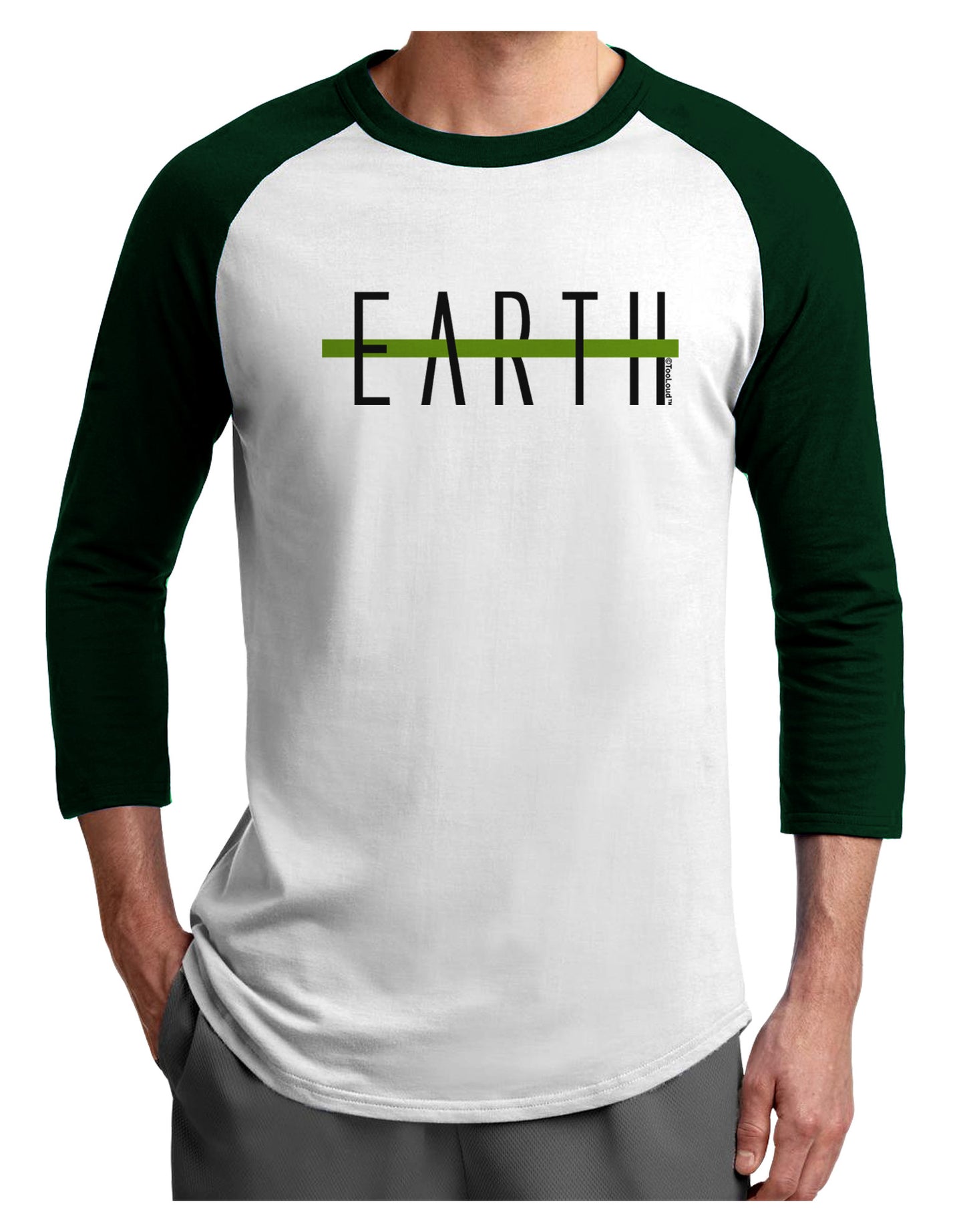 Planet Earth Text Only Adult Raglan Shirt-Raglan Shirt-TooLoud-White-Forest-X-Small-Davson Sales