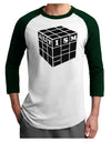 Autism Awareness - Cube B & W Adult Raglan Shirt-TooLoud-White-Forest-X-Small-Davson Sales