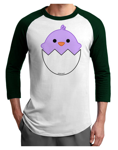 Cute Hatching Chick - Purple Adult Raglan Shirt by TooLoud-TooLoud-White-Forest-X-Small-Davson Sales