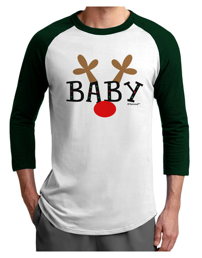 Matching Family Christmas Design - Reindeer - Baby Adult Raglan Shirt by TooLoud-TooLoud-White-Forest-X-Small-Davson Sales