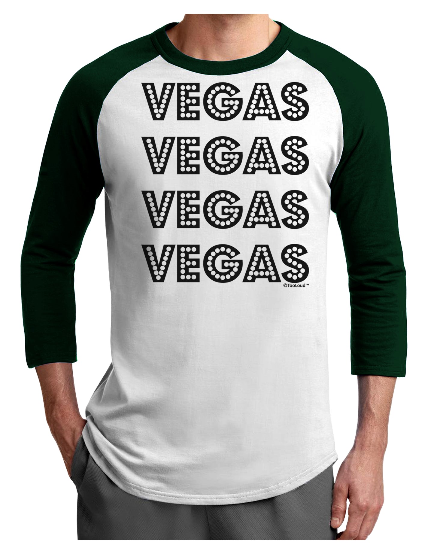 Vegas - Vegas Style Show Lights Adult Raglan Shirt by TooLoud-TooLoud-White-Forest-X-Small-Davson Sales