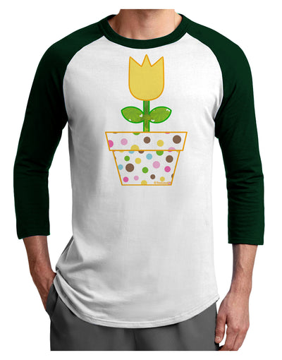 Easter Tulip Design - Yellow Adult Raglan Shirt by TooLoud-TooLoud-White-Forest-X-Small-Davson Sales