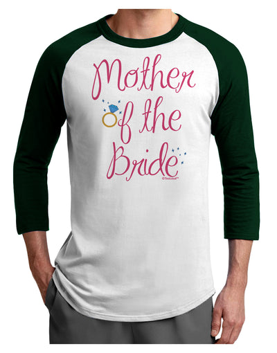 Mother of the Bride - Diamond - Color Adult Raglan Shirt-TooLoud-White-Forest-X-Small-Davson Sales