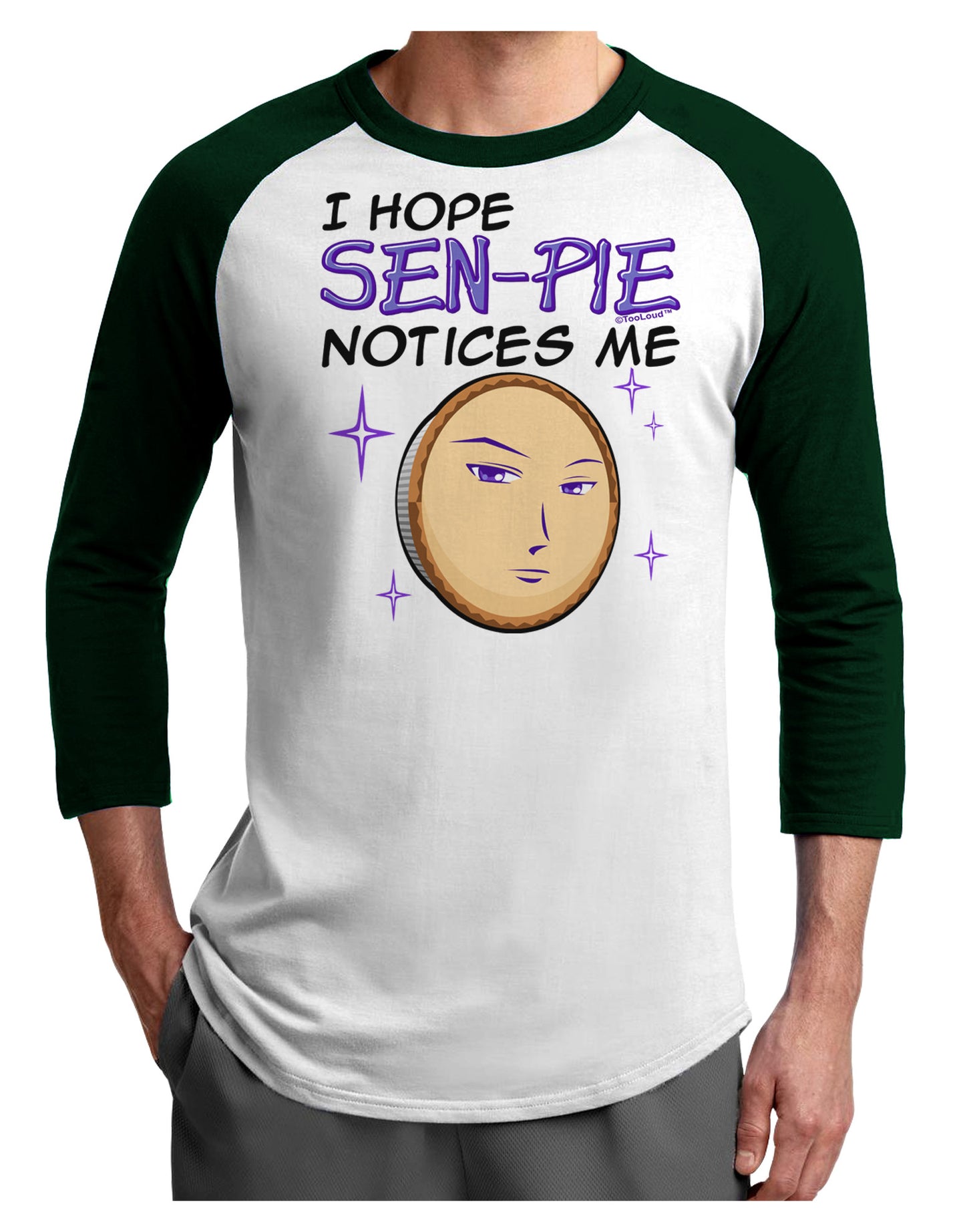 I Hope Sen-Pie Notices Me Adult Raglan Shirt-Raglan Shirt-TooLoud-White-Forest-X-Small-Davson Sales