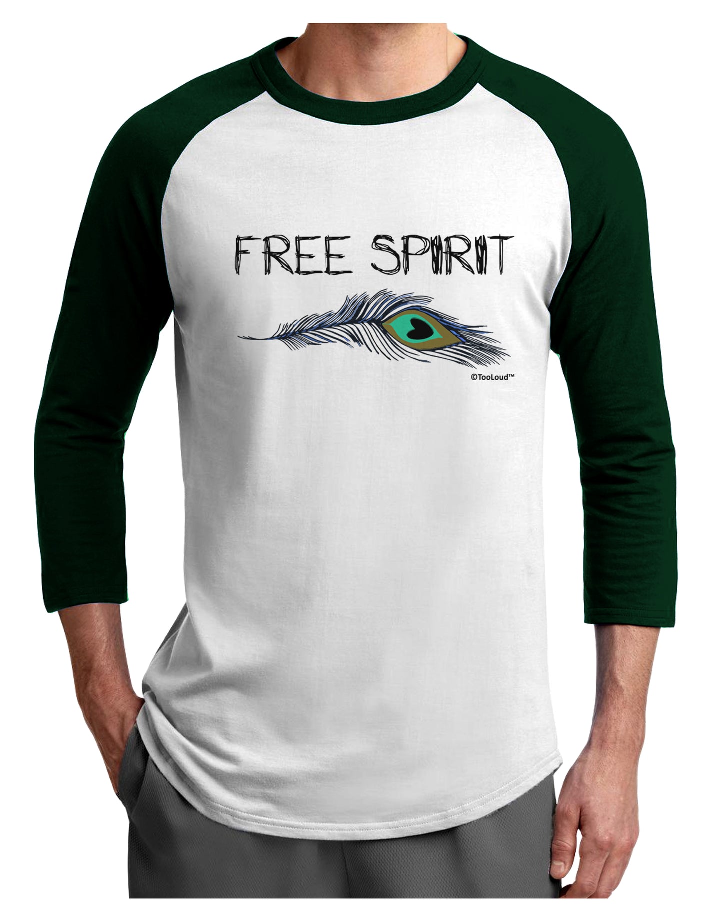 Graphic Feather Design - Free Spirit Adult Raglan Shirt by TooLoud-TooLoud-White-Forest-X-Small-Davson Sales