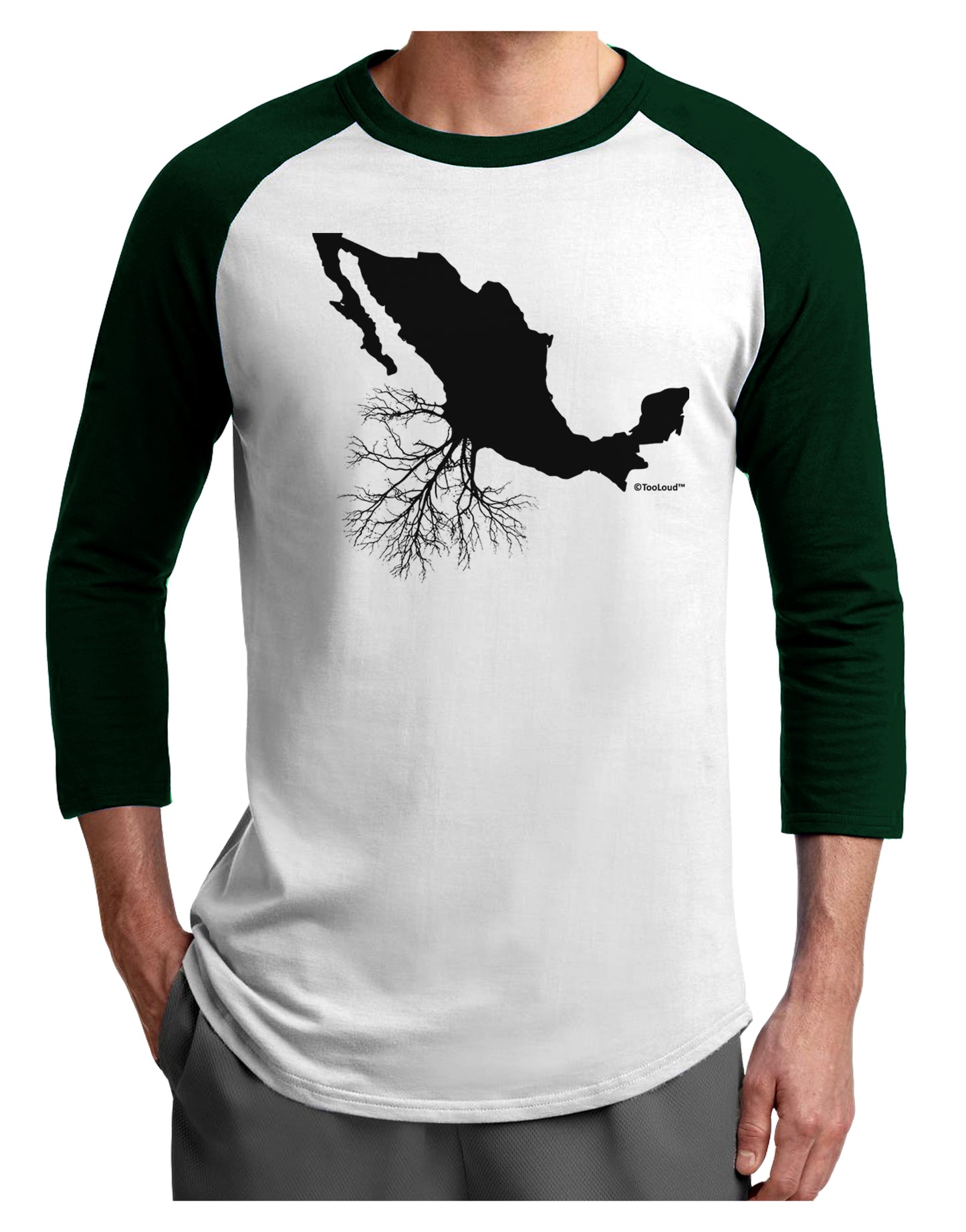 Mexican Roots Design Adult Raglan Shirt by TooLoud-TooLoud-White-Forest-X-Small-Davson Sales