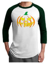 Happy Halloween Jack Yellow Adult Raglan Shirt-Raglan Shirt-TooLoud-White-Forest-X-Small-Davson Sales