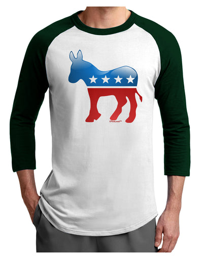 Democrat Bubble Symbol Adult Raglan Shirt-TooLoud-White-Forest-X-Small-Davson Sales