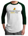 Nurses Need Shots Too Adult Raglan Shirt-Raglan Shirt-TooLoud-White-Forest-X-Small-Davson Sales