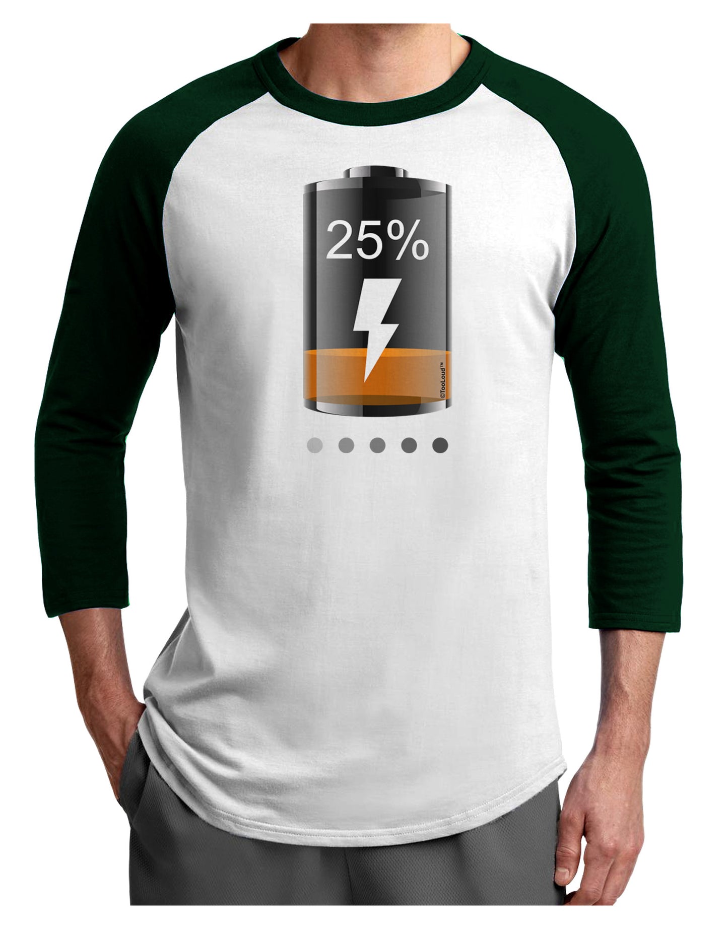 Low Energy 25 Percent Adult Raglan Shirt-Raglan Shirt-TooLoud-White-Forest-X-Small-Davson Sales
