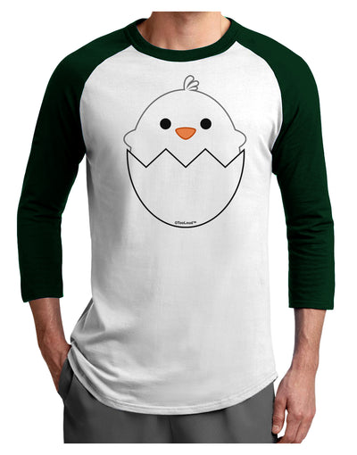 Cute Hatching Chick - White Adult Raglan Shirt by TooLoud-TooLoud-White-Forest-X-Small-Davson Sales