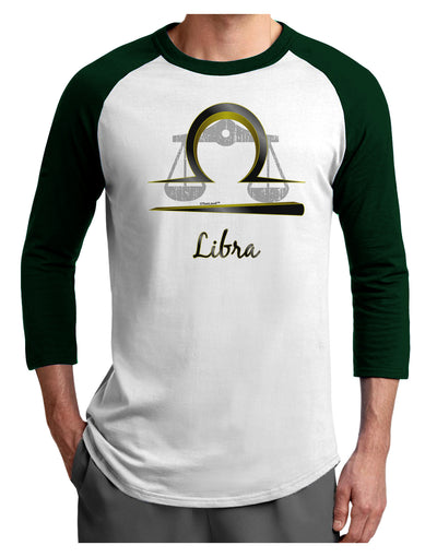 Libra Symbol Adult Raglan Shirt-TooLoud-White-Forest-X-Small-Davson Sales