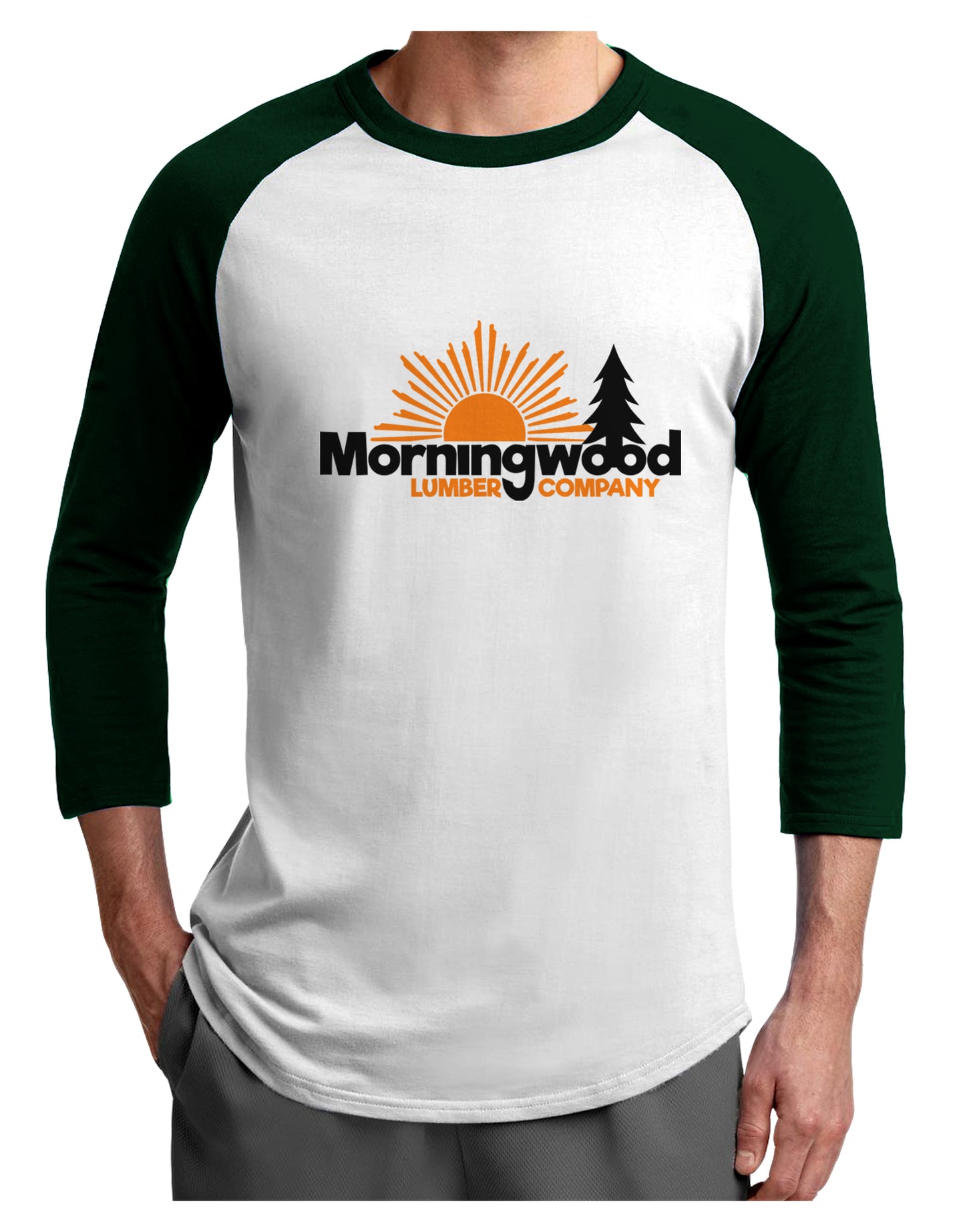 Morningwood Company Funny Adult Raglan Shirt by TooLoud-TooLoud-White-Forest-X-Small-Davson Sales