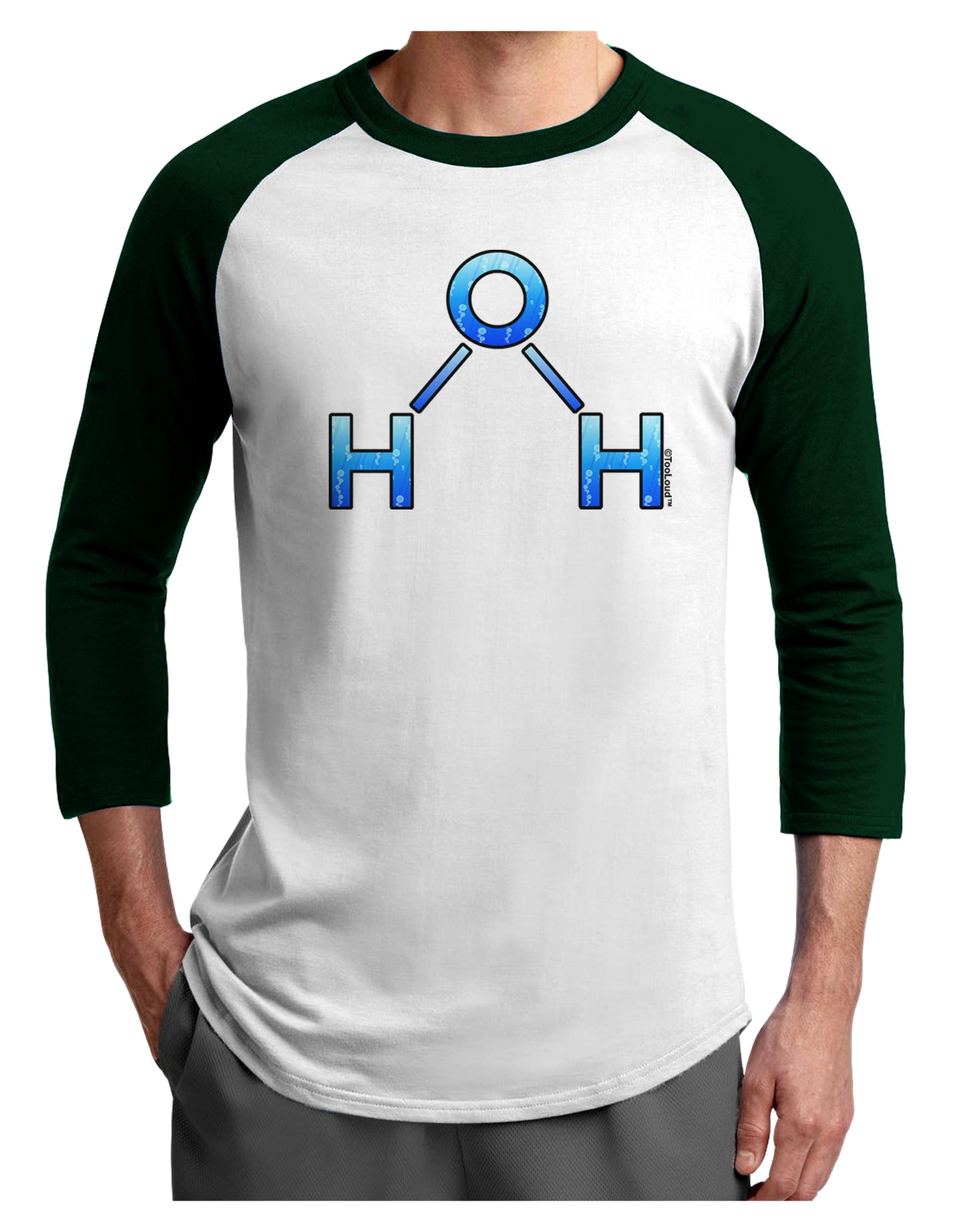 Water Molecule Adult Raglan Shirt by TooLoud-TooLoud-White-Forest-X-Small-Davson Sales