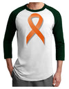 Leukemia Awareness Ribbon - Orange Adult Raglan Shirt-TooLoud-White-Forest-X-Small-Davson Sales