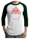 Cute Hatching Chick - Pink Adult Raglan Shirt by TooLoud-TooLoud-White-Forest-X-Small-Davson Sales