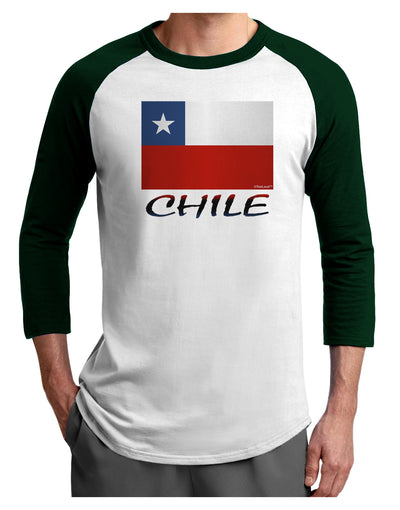 Chile Flag Adult Raglan Shirt-Raglan Shirt-TooLoud-White-Forest-X-Small-Davson Sales