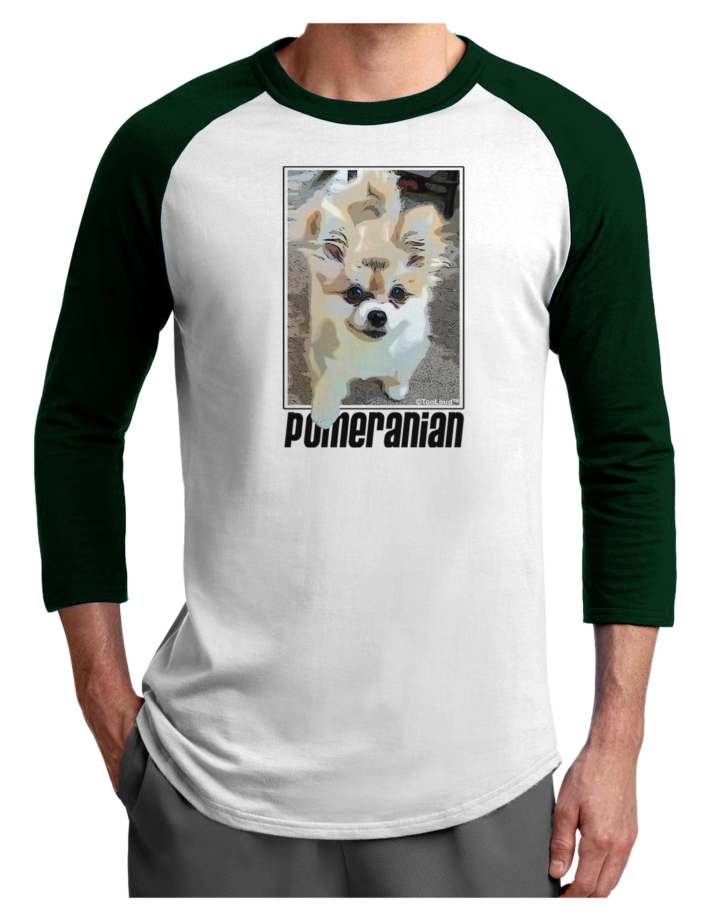 Pomeranian Step Out Adult Raglan Shirt by TooLoud-TooLoud-White-Forest-X-Small-Davson Sales