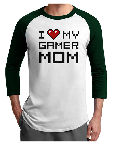 I Heart My Gamer Mom Adult Raglan Shirt by TooLoud-TooLoud-White-Forest-X-Small-Davson Sales