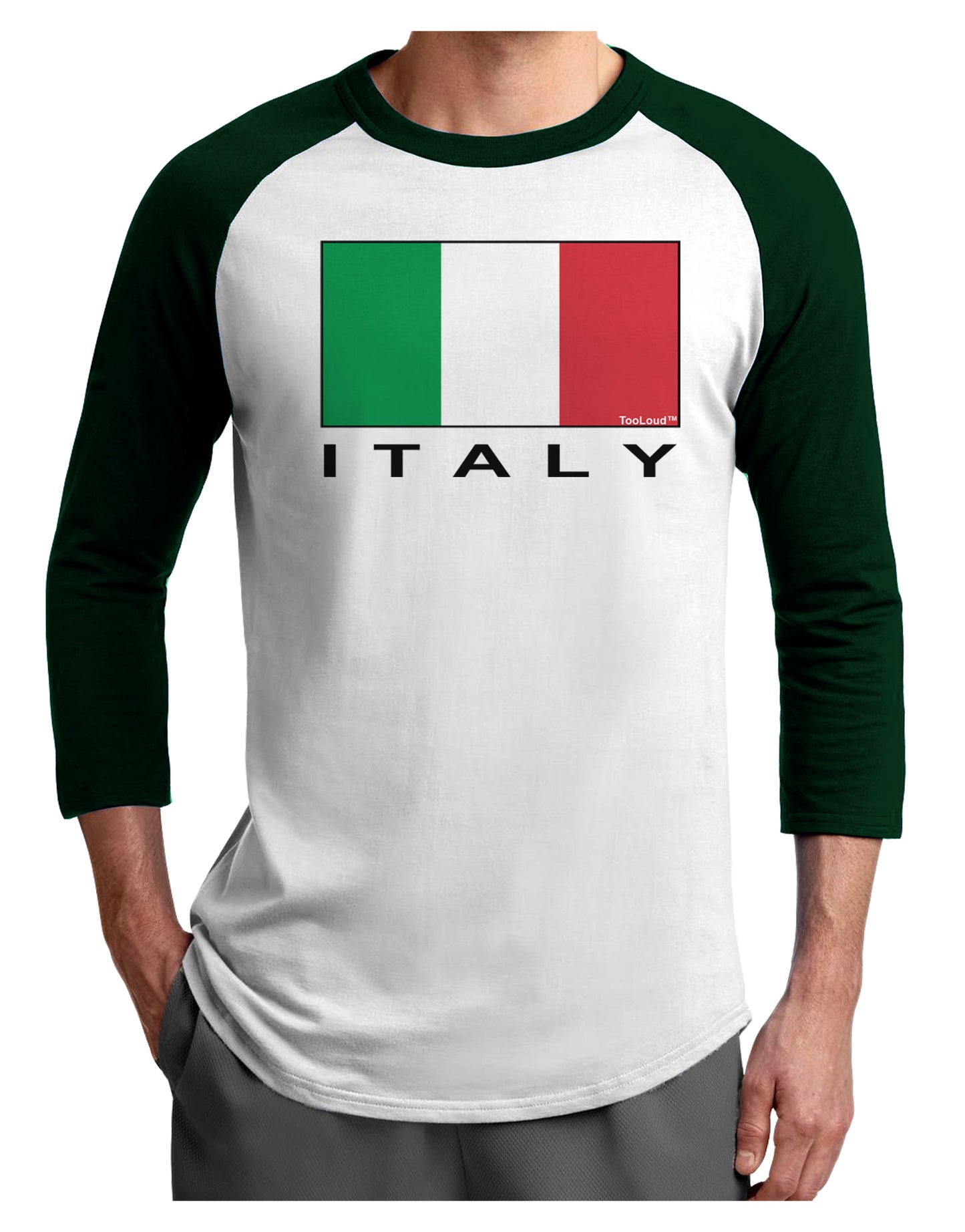 Italian Flag - Italy Text Adult Raglan Shirt by TooLoud-TooLoud-White-Forest-X-Small-Davson Sales